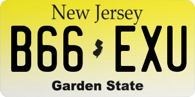 NJ license plate B66EXU