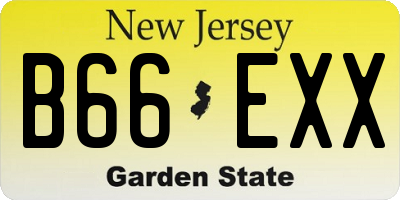 NJ license plate B66EXX