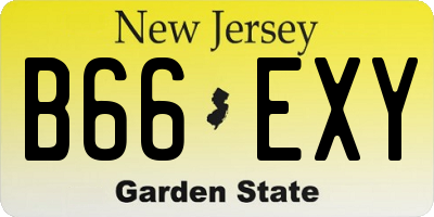 NJ license plate B66EXY
