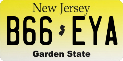 NJ license plate B66EYA
