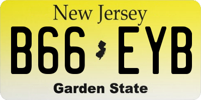 NJ license plate B66EYB