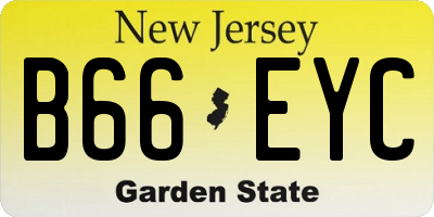 NJ license plate B66EYC