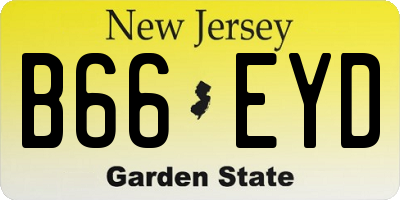 NJ license plate B66EYD