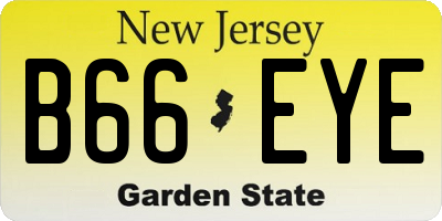 NJ license plate B66EYE