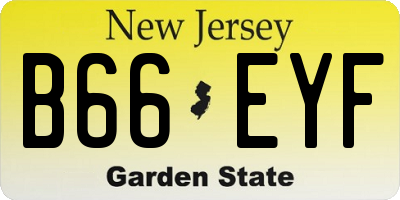 NJ license plate B66EYF