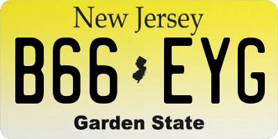 NJ license plate B66EYG
