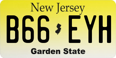 NJ license plate B66EYH