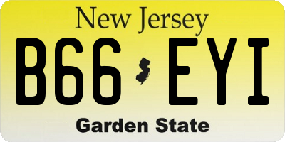 NJ license plate B66EYI