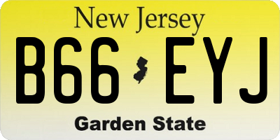 NJ license plate B66EYJ