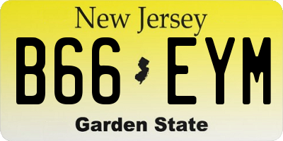 NJ license plate B66EYM