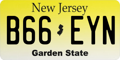 NJ license plate B66EYN