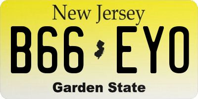 NJ license plate B66EYO