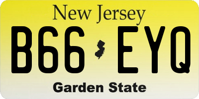 NJ license plate B66EYQ