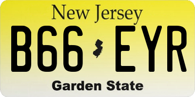 NJ license plate B66EYR