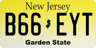 NJ license plate B66EYT