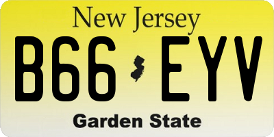 NJ license plate B66EYV