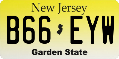 NJ license plate B66EYW