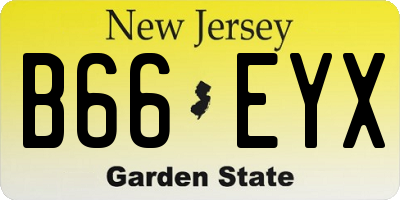NJ license plate B66EYX