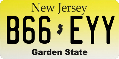 NJ license plate B66EYY