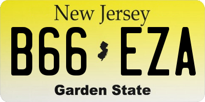 NJ license plate B66EZA