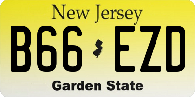 NJ license plate B66EZD