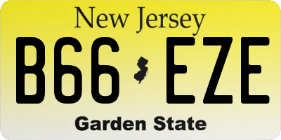 NJ license plate B66EZE