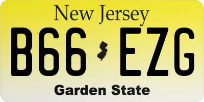 NJ license plate B66EZG