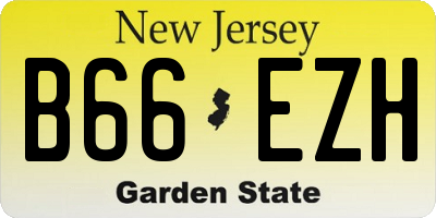 NJ license plate B66EZH