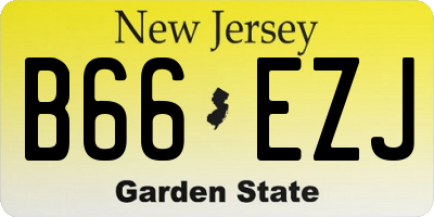 NJ license plate B66EZJ