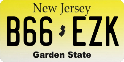 NJ license plate B66EZK