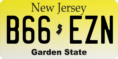 NJ license plate B66EZN