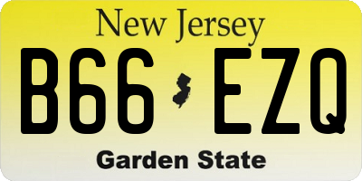 NJ license plate B66EZQ