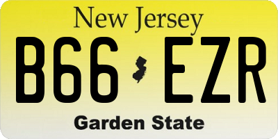 NJ license plate B66EZR