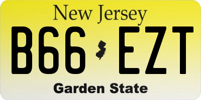 NJ license plate B66EZT