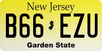 NJ license plate B66EZU