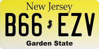 NJ license plate B66EZV