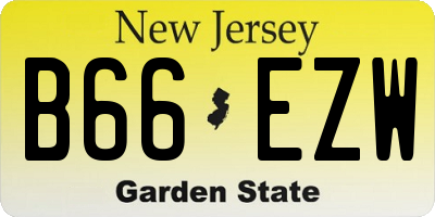 NJ license plate B66EZW