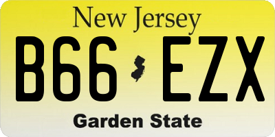 NJ license plate B66EZX