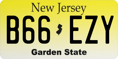NJ license plate B66EZY