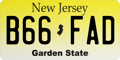 NJ license plate B66FAD