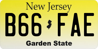 NJ license plate B66FAE