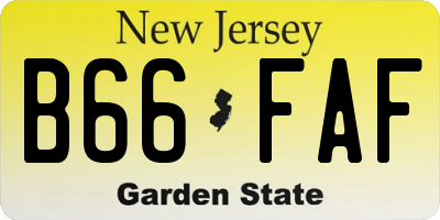 NJ license plate B66FAF