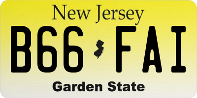 NJ license plate B66FAI