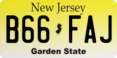 NJ license plate B66FAJ