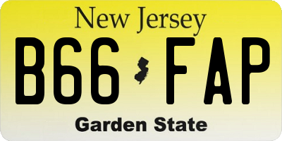 NJ license plate B66FAP