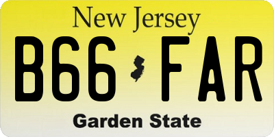 NJ license plate B66FAR