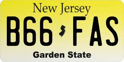 NJ license plate B66FAS