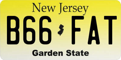 NJ license plate B66FAT