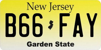 NJ license plate B66FAY
