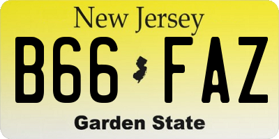 NJ license plate B66FAZ